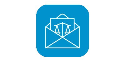 Legal documents icon on blue background