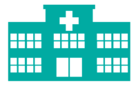 Icon of a hospital coloured green