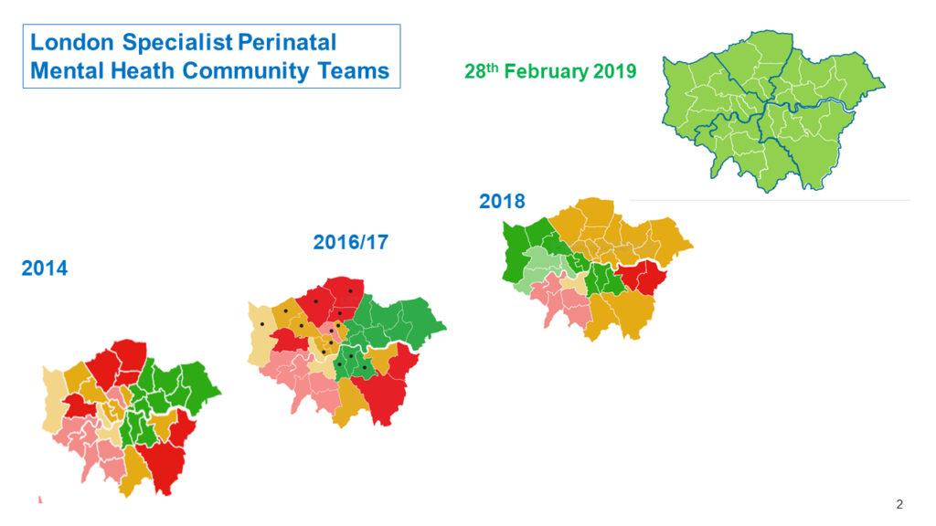 London map of perinatal services