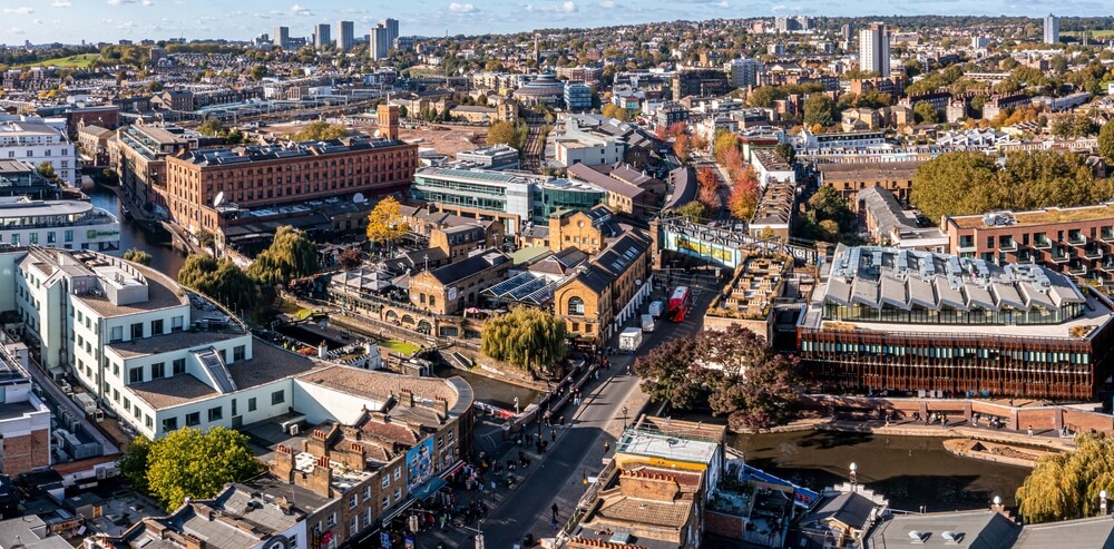 Aerial photograph of Camden, London